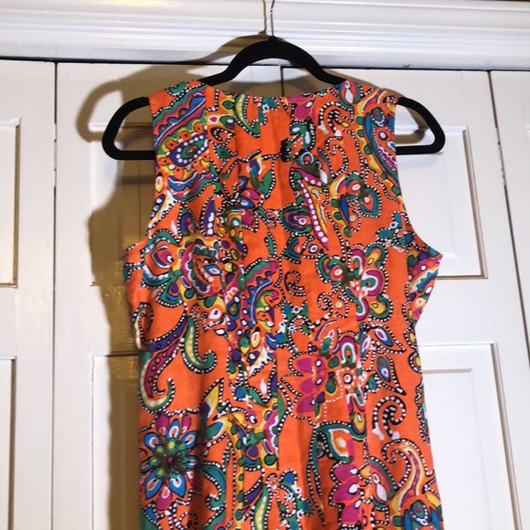 Choices Colorful Linen Summer Dress Sleeveless scoop neck Side Zip SZ M R2 - Picture 5 of 9
